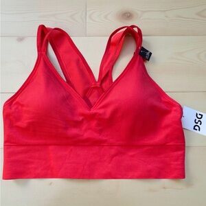 Athleisure Aesthetic DSG Ribbed Red Strappy Back Bralette Sports Bra XXL NWT
